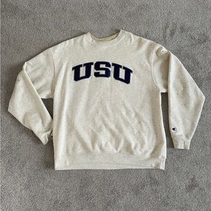 USU Champion Crew Sweatshirt - Oatmeal